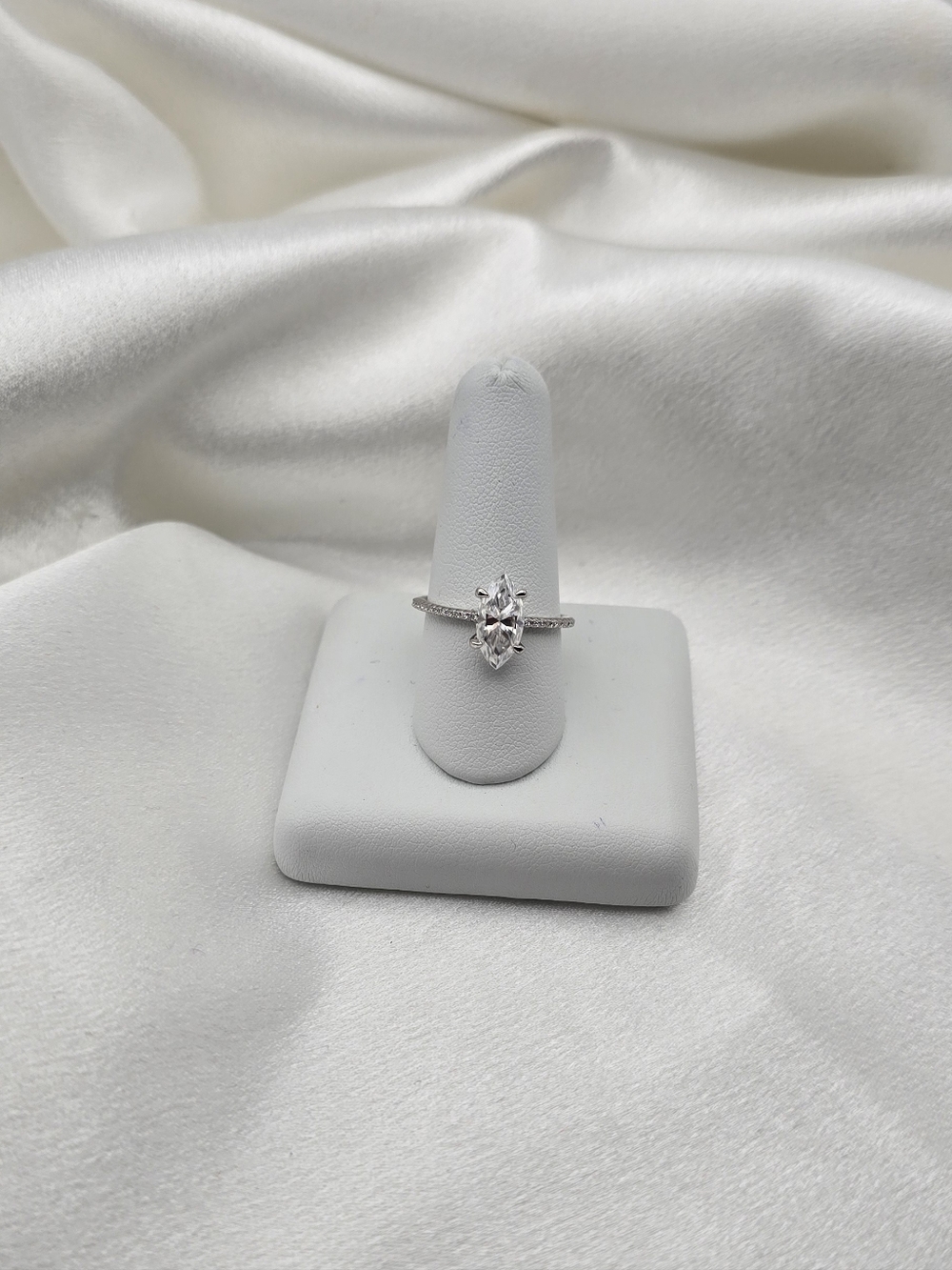 Sterling Silver 925 Marquise Cut Moissanite Ring Of Luxury Elegance